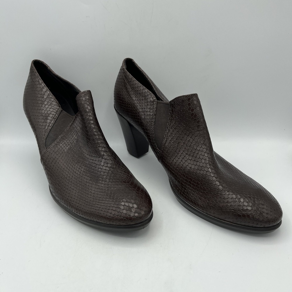 ECCO‎ Exotic Pump Platform Shooties Women 11 Brown Shape 55 Plateau Stack Chunky